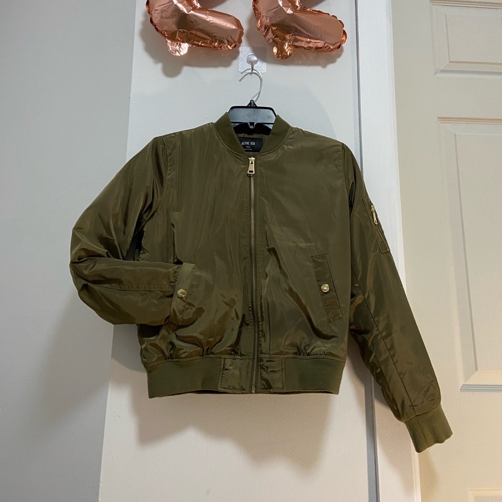 Green Military Bomber Jacket